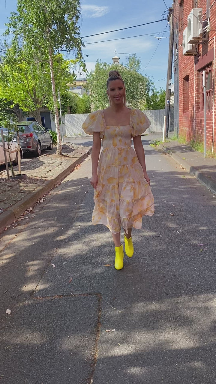 Layla dress - Yellow floral print