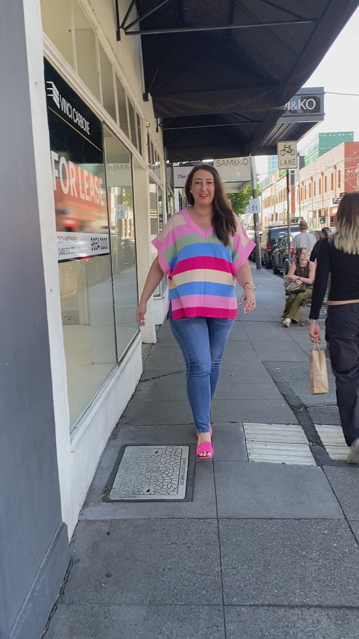 Rainbow knit top - Multi colour