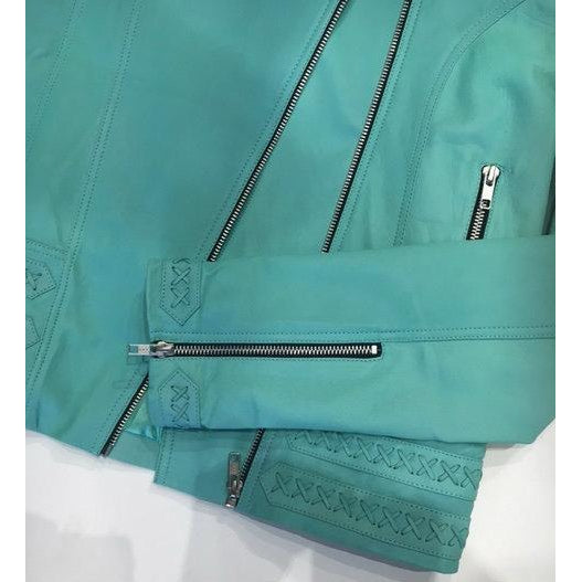 Jfahri Horizon Leather Jacket - Mint Green-Clothing-jfahristore