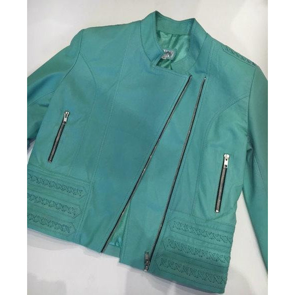 Jfahri Horizon Leather Jacket - Mint Green-Clothing-jfahristore