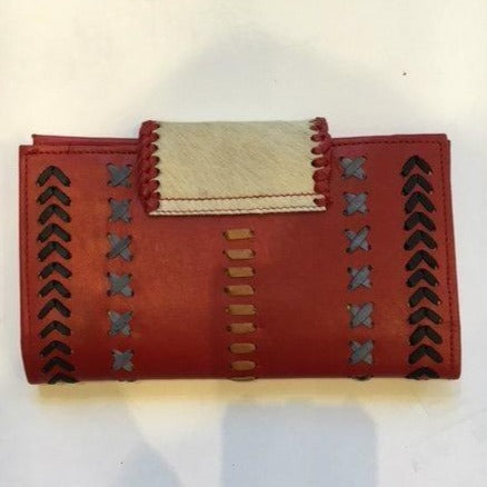 Jfahri large cowhide leather wallet - Red-Accessories-jfahristore