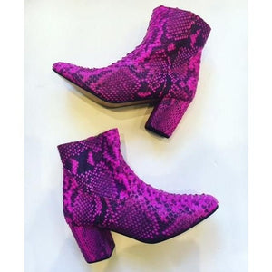 Sassy Boot - Neon Pink Snake Print-Shoes-jfahristore