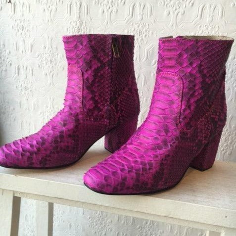 Sassy Boot - Neon Pink Snake Print-Shoes-jfahristore