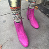 Sassy Boot - Neon Pink Snake Print-Shoes-jfahristore