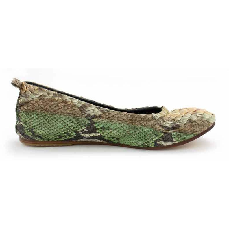 Jfahri Ballet Flats - Green/Brown/Cream-Shoes-jfahristore