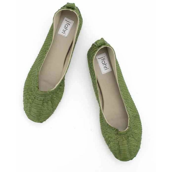 Green pointed sale toe flats