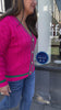 Load and play video in Gallery viewer, Collegiate Cardigan - Pink
