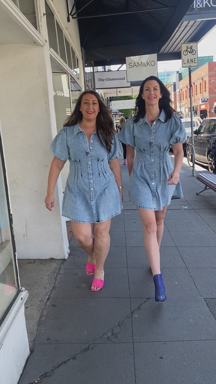 Luella short dress - Blue denim