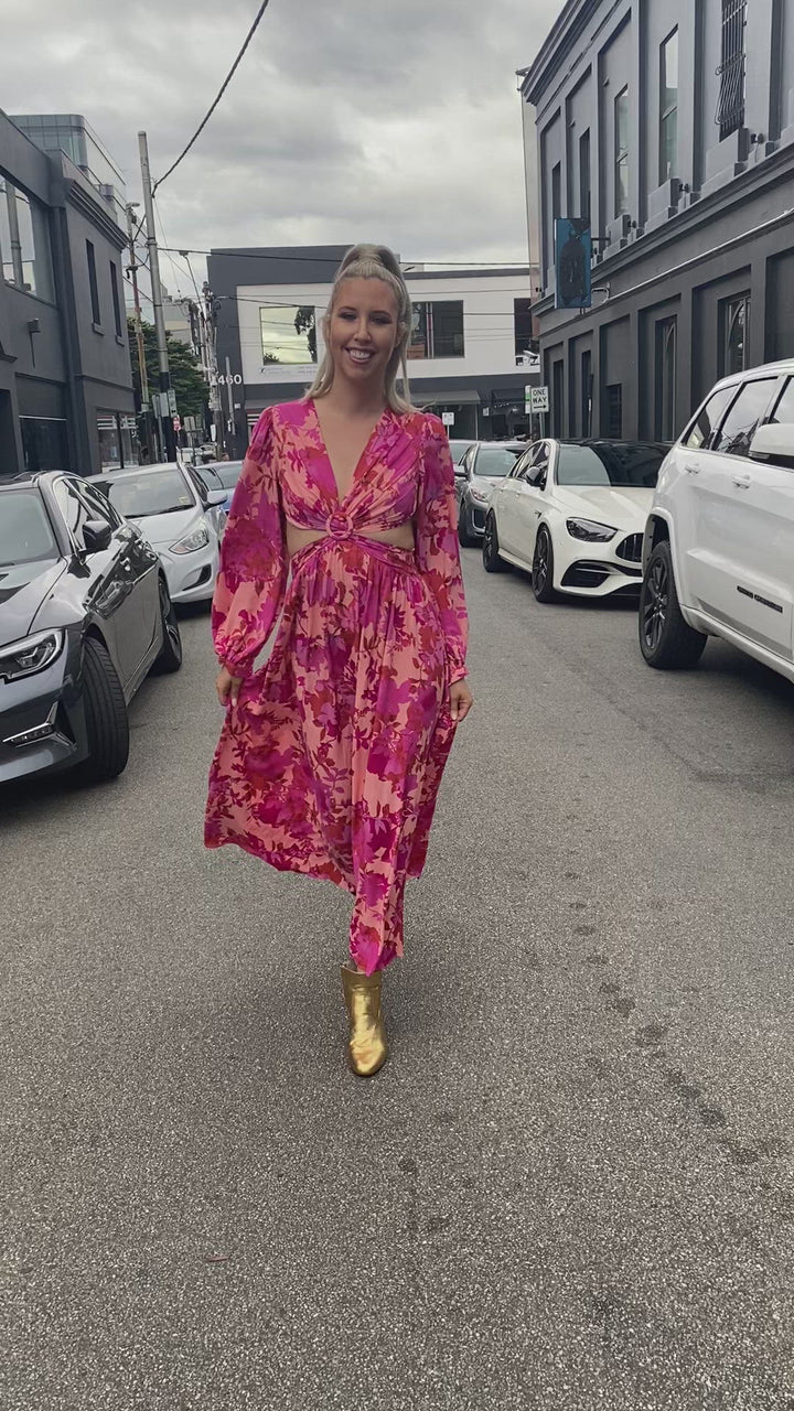 Firefly dress - Pink and Red Print