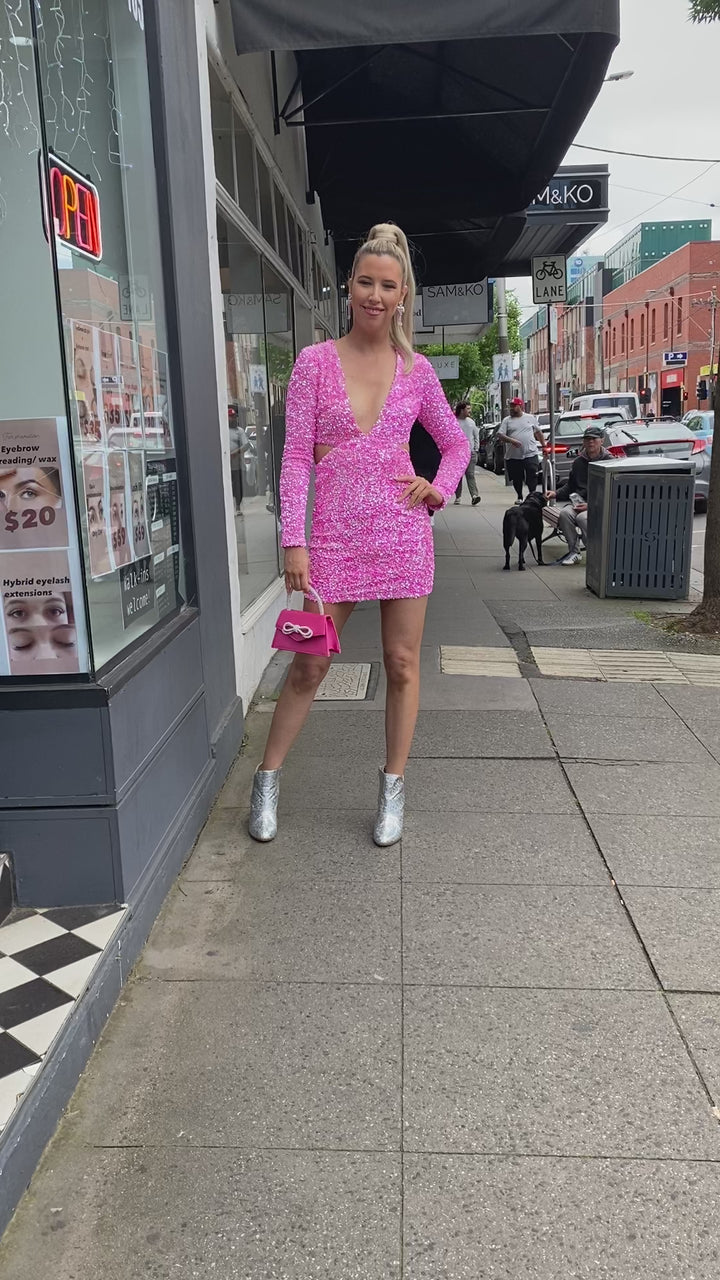 Diamanté bag - Neon pink