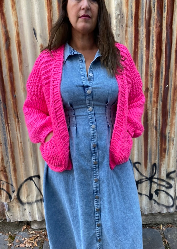 Clara Cardigan - Neon Pink