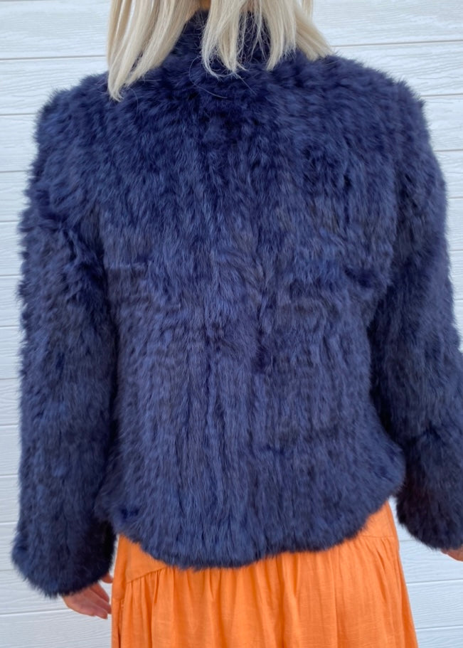 Ada fur jacket - Navy blue