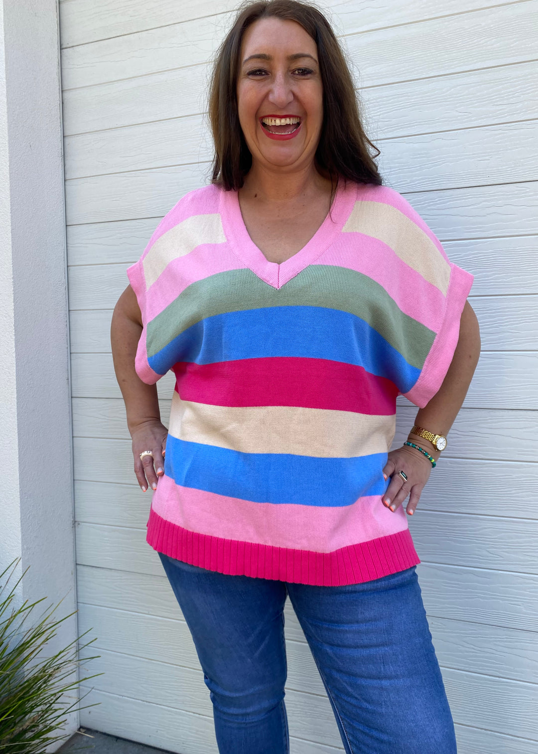 Rainbow knit top - Multi colour