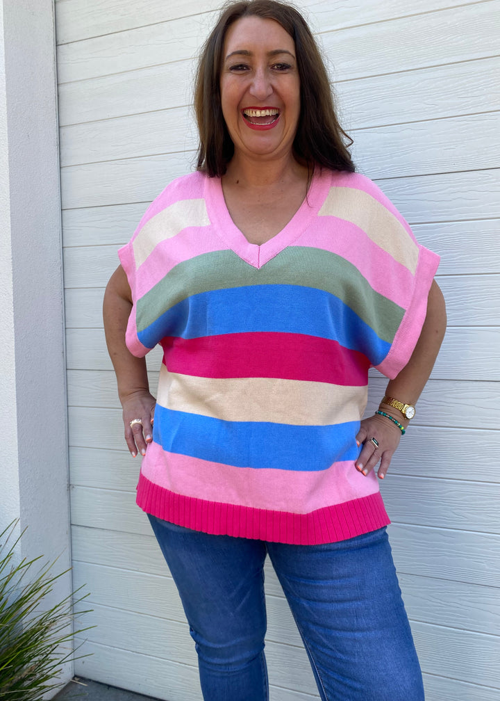 Rainbow knit top - Multi colour