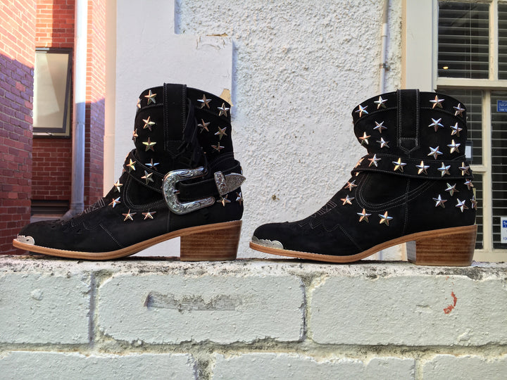 Elodie Cowgirl Boot - Black-Shoes-jfahristore