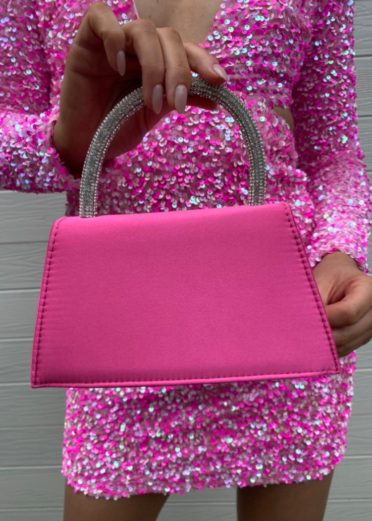 Diamanté bag - Neon pink