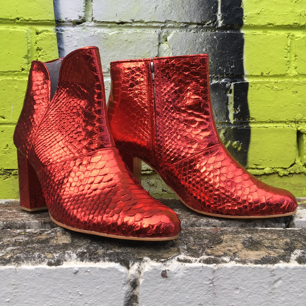 Joey Boot - Red metallic-Shoes-jfahristore