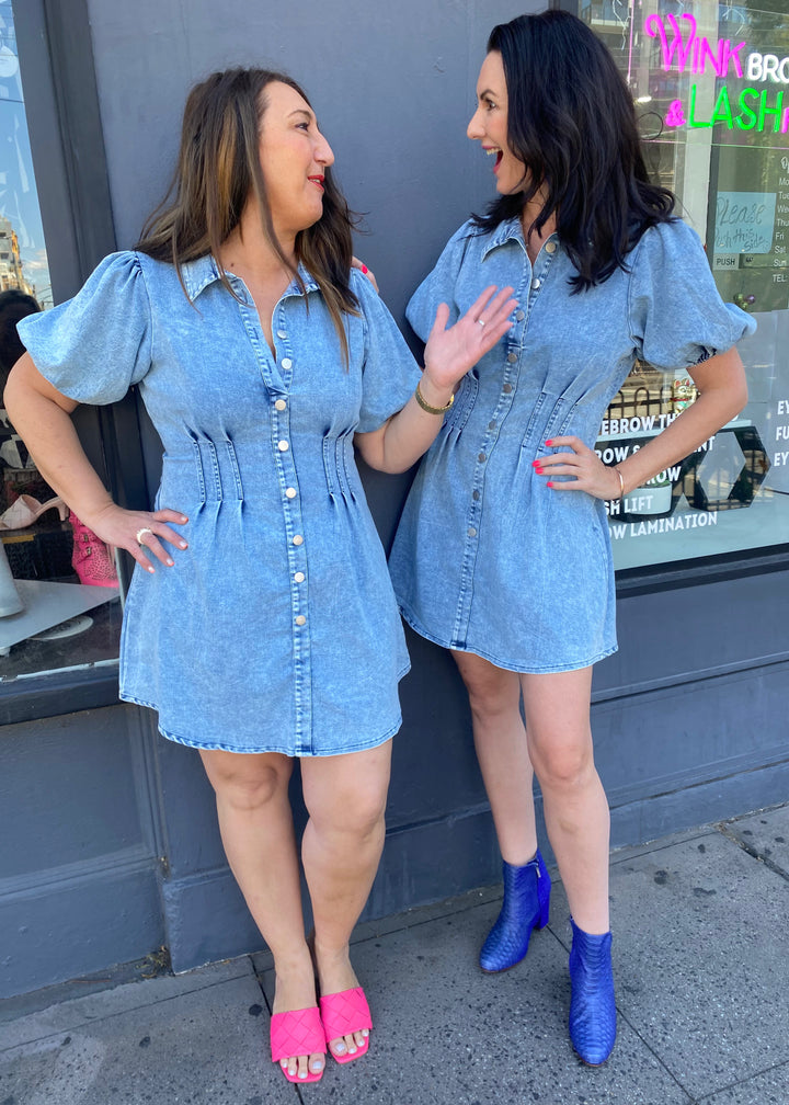 Luella short dress - Blue denim