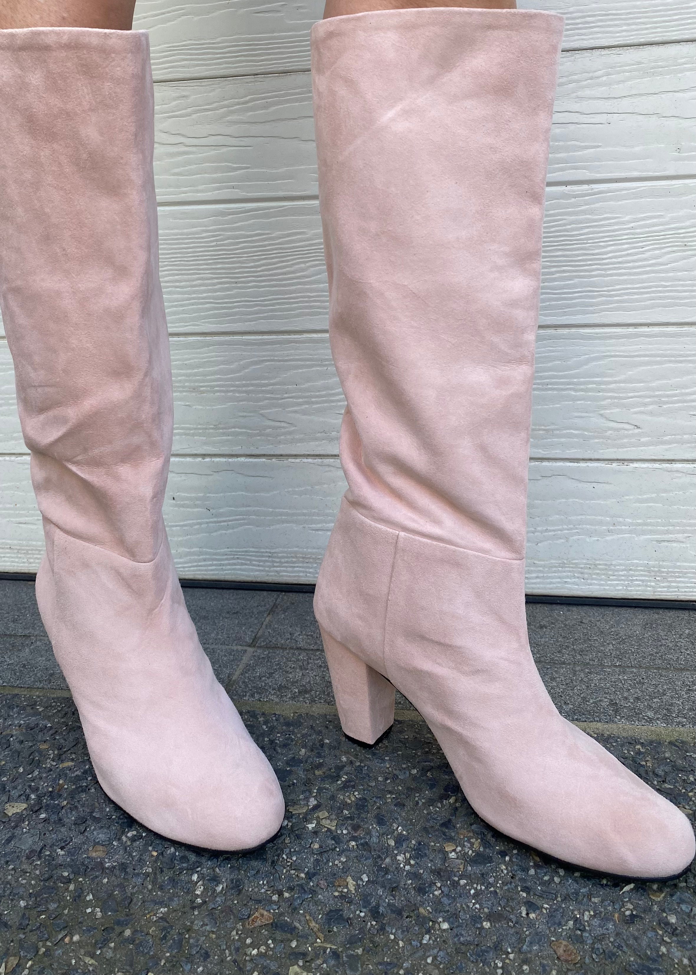Light pink 2025 suede booties