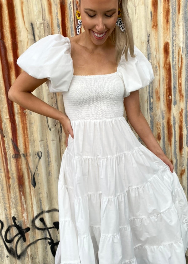 Layla midi dress - White