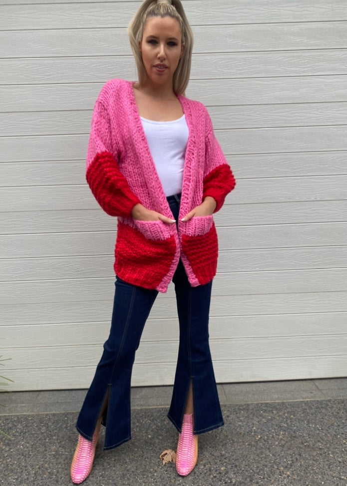 Fantasy Cardigan - Pink and Red