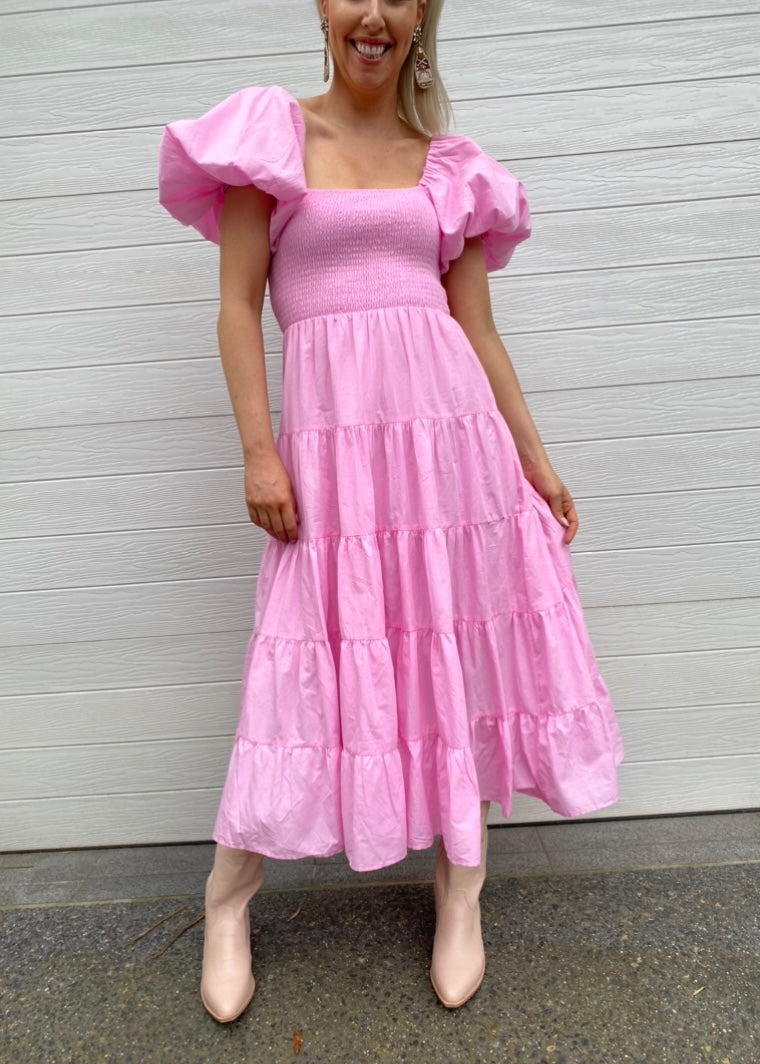 Layla Midi dress - Pink