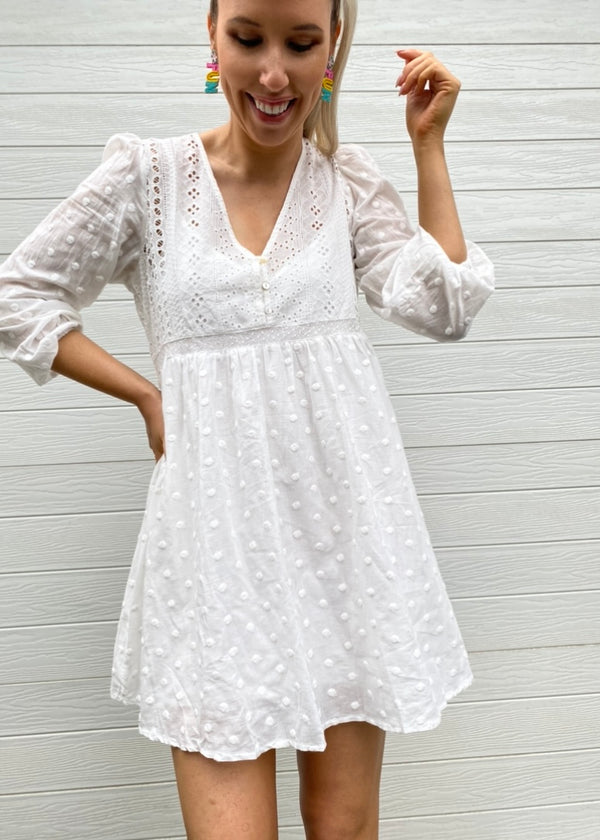 Lara lace dress - White