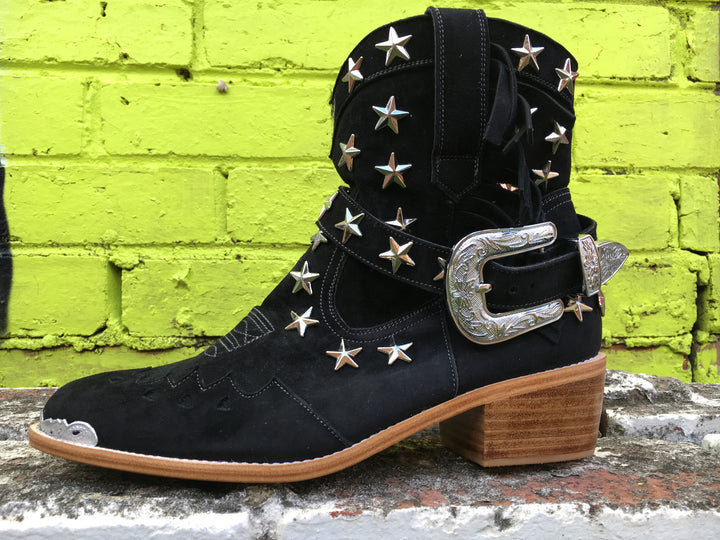 Elodie Cowgirl Boot - Black-Shoes-jfahristore