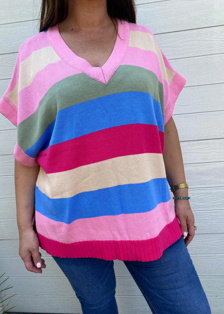 Rainbow knit top - Multi colour