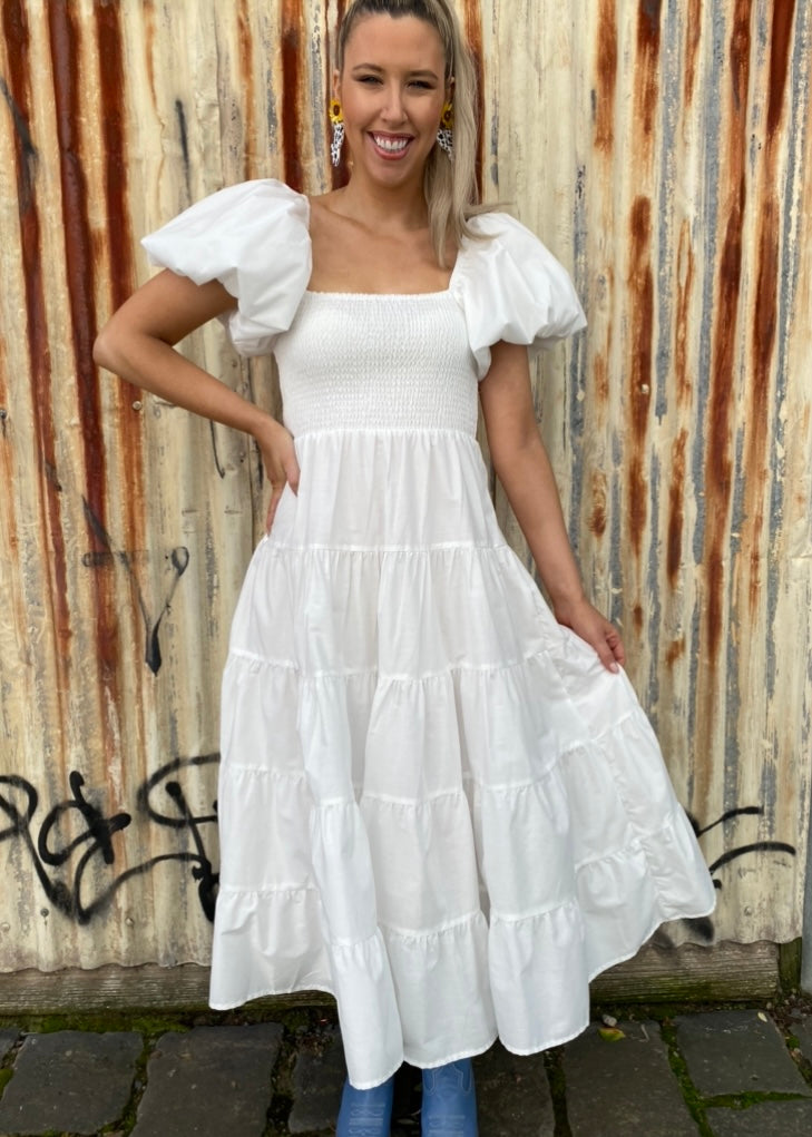 Layla midi dress - White