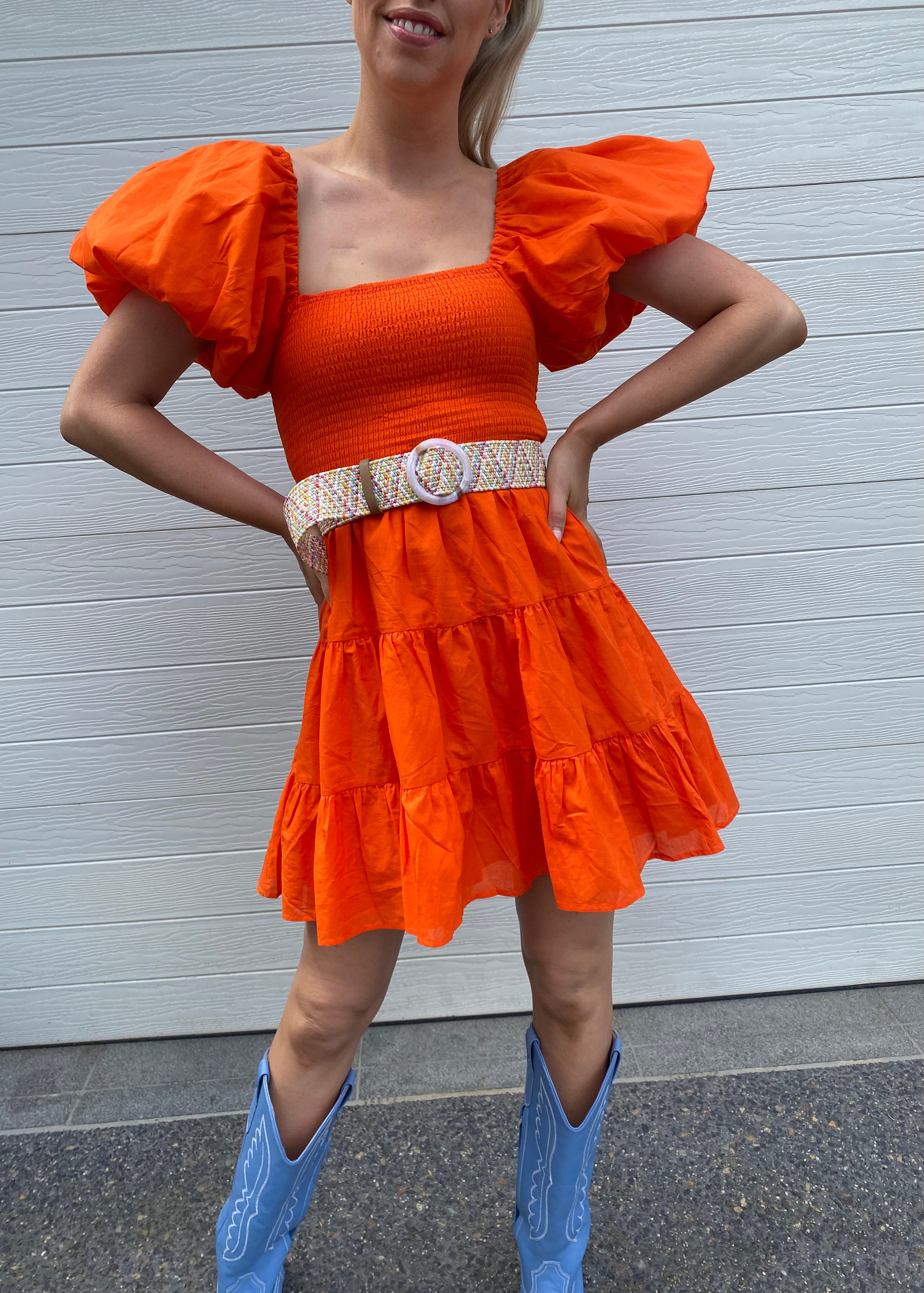 Layla short dress - Orange