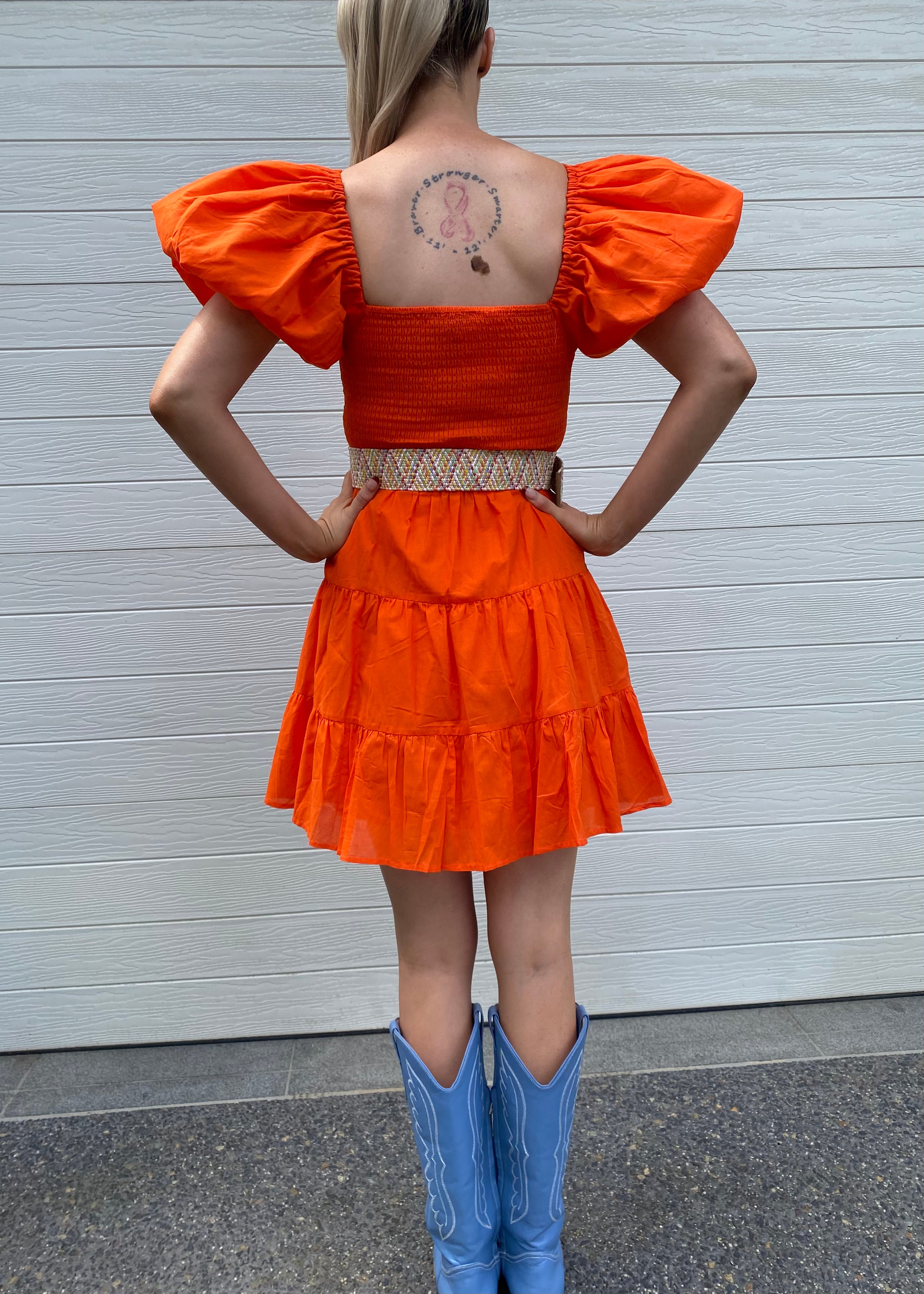 Layla short dress - Orange