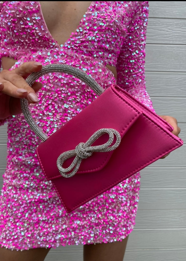 Diamanté bag - Neon pink