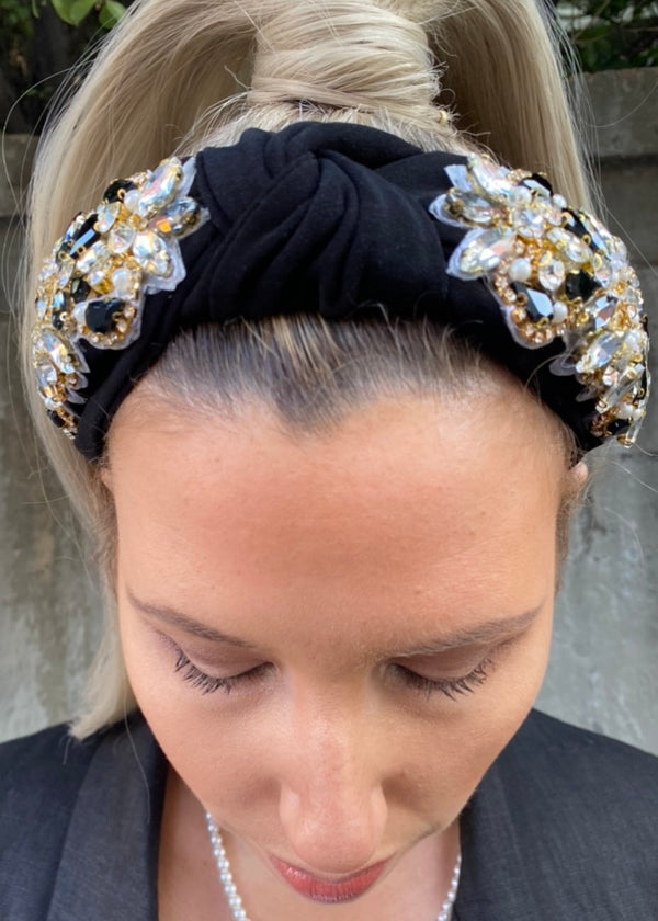 Alva knotted  headband - Black