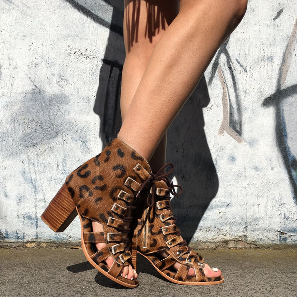 Gypsy Gladiator Sandals - Leopard-Shoes-jfahristore