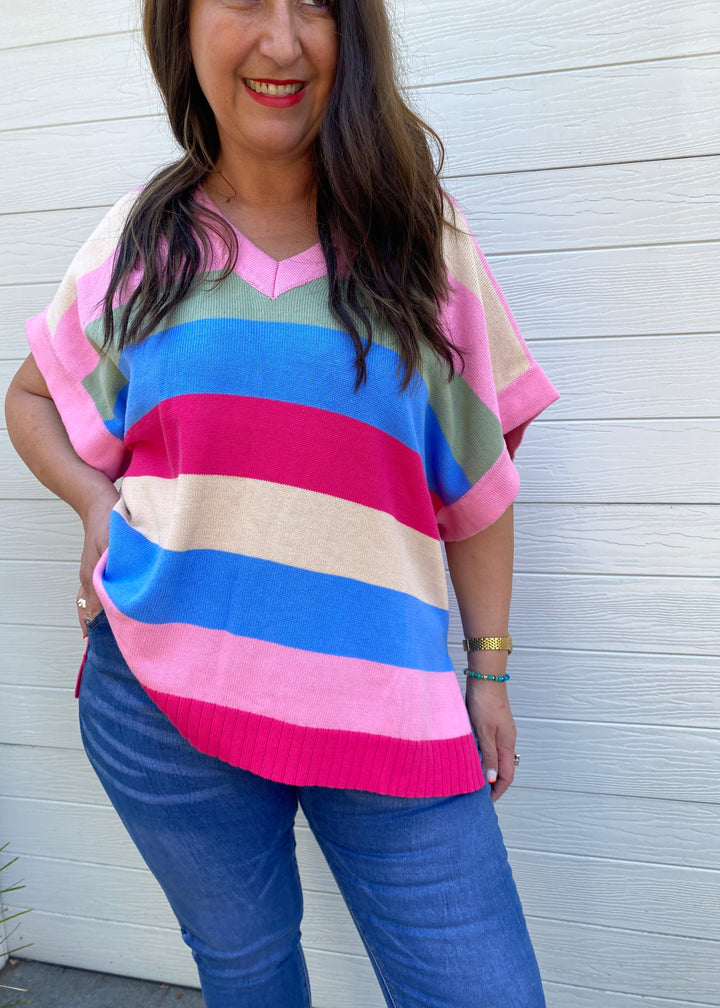 Rainbow knit top - Multi colour