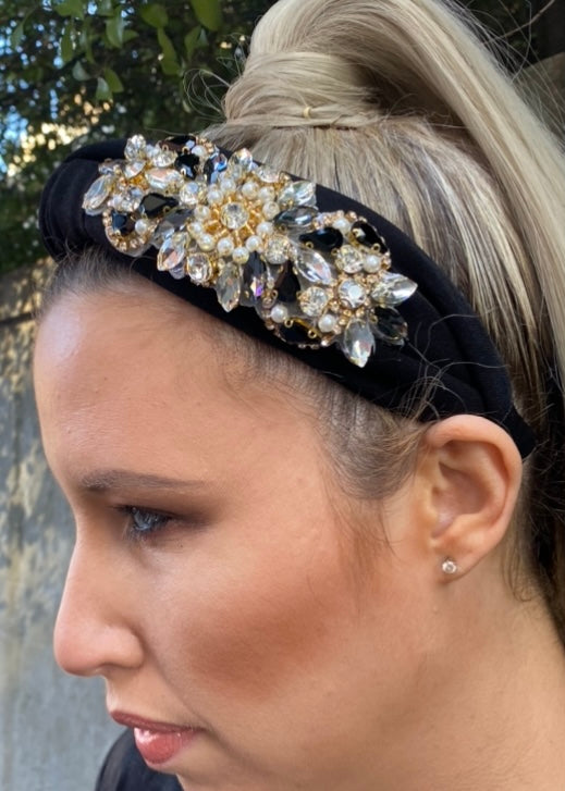 Alva knotted  headband - Black