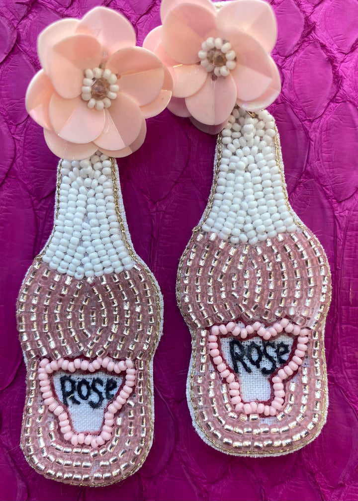 Rose Earrings - Light Pink