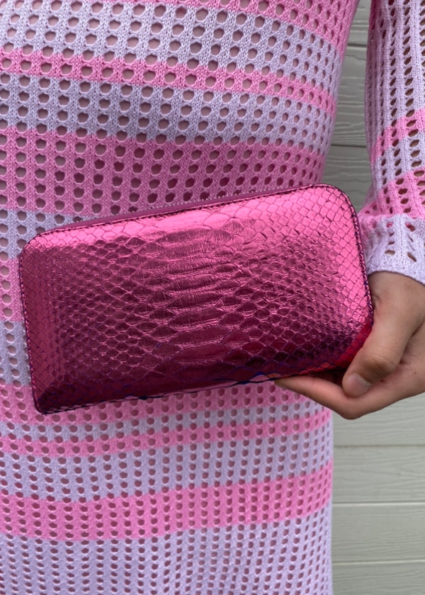 Wallet - Metallic neon pink