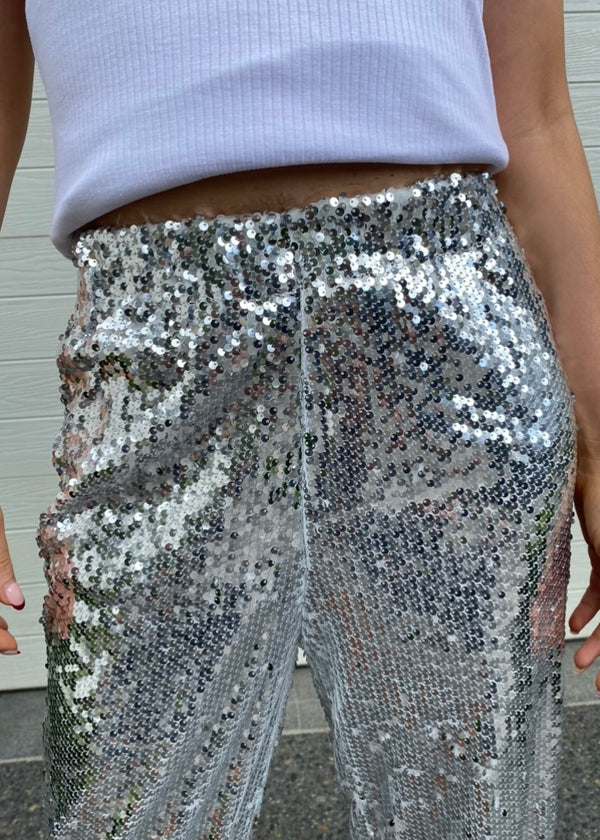 Alyssa Sequin Pants - Silver