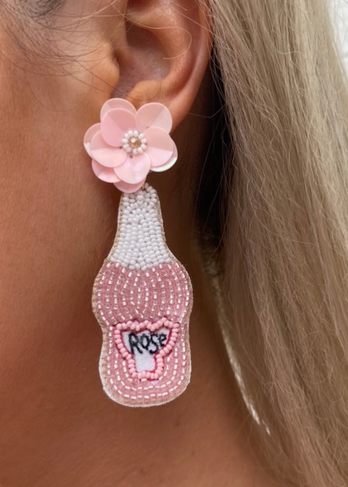 Rose Earrings - Light Pink