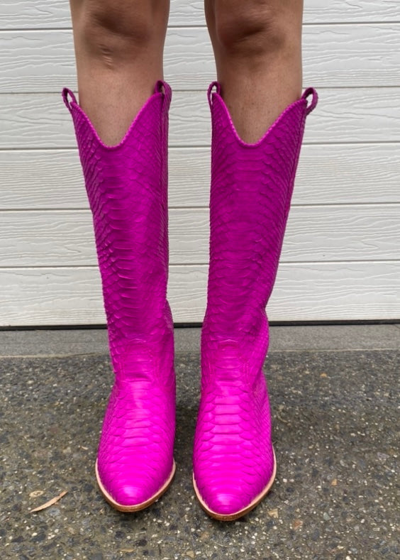 Frankie Cowboy Boot - Neon Pink