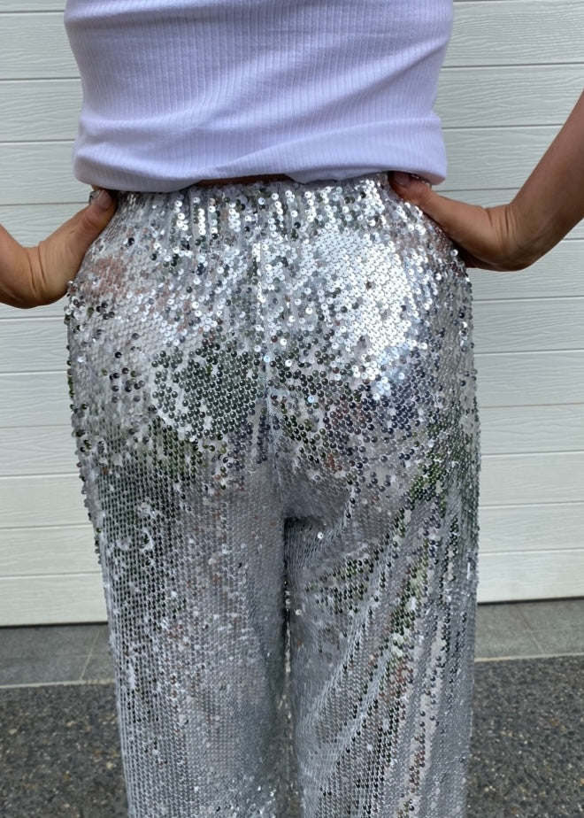 Alyssa Sequin Pants - Silver