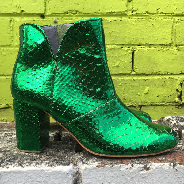 Joey Boot - Metallic Emerald Green-Shoes-jfahristore