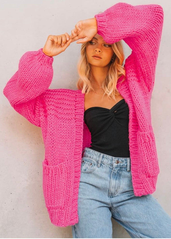 Clara Cardigan - Neon Pink