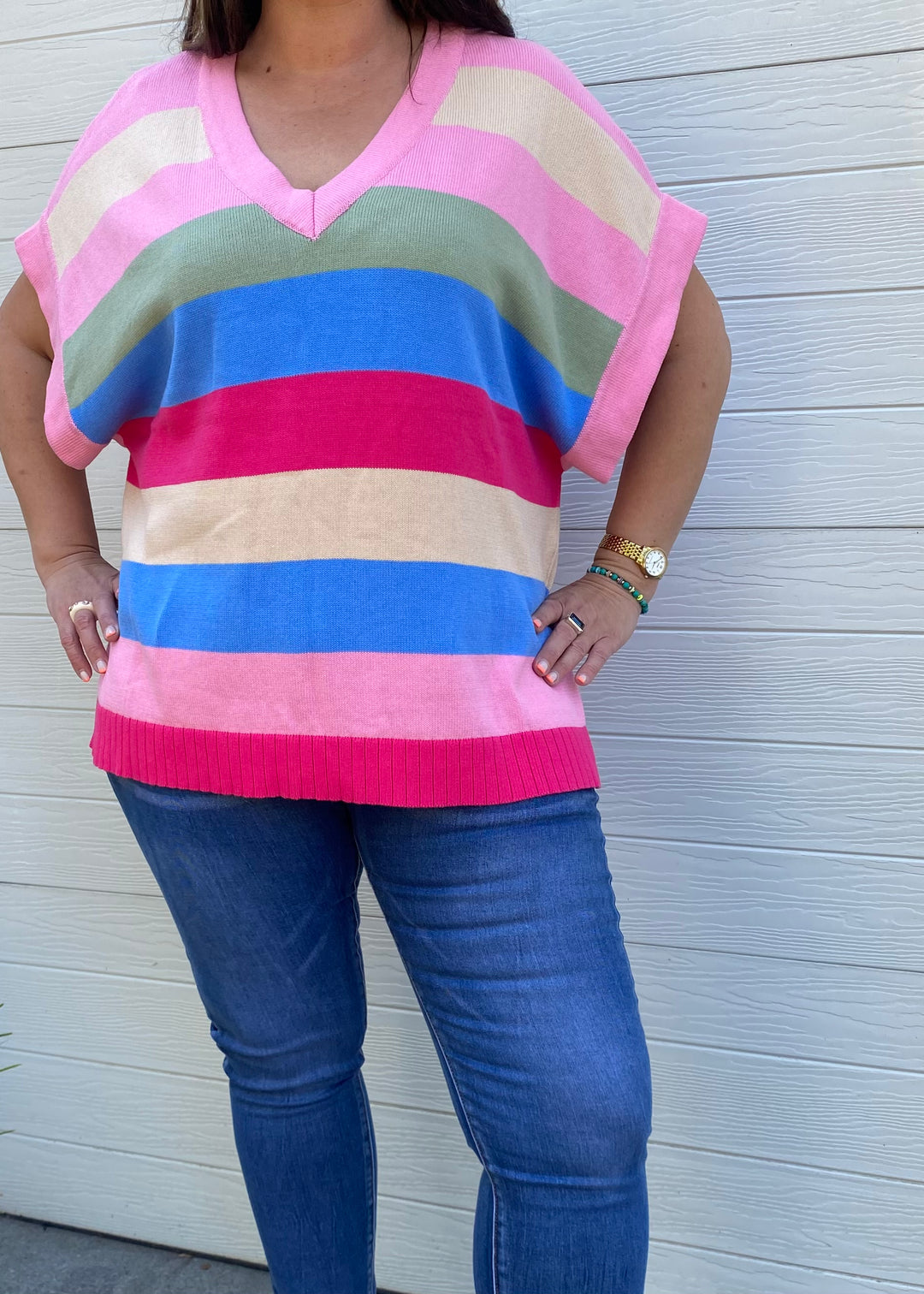 Rainbow knit top - Multi colour