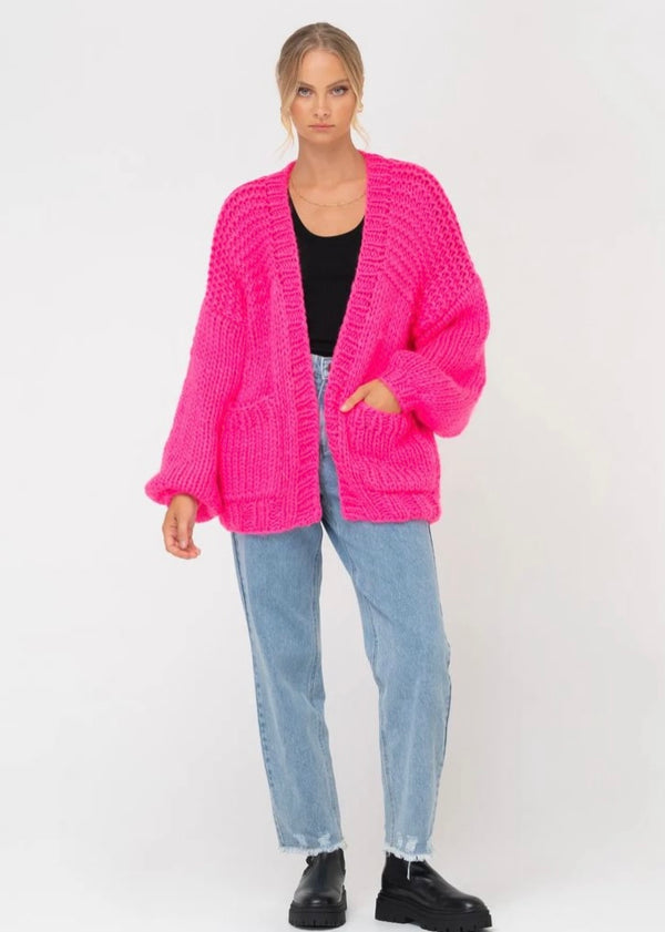 Clara Cardigan - Neon Pink