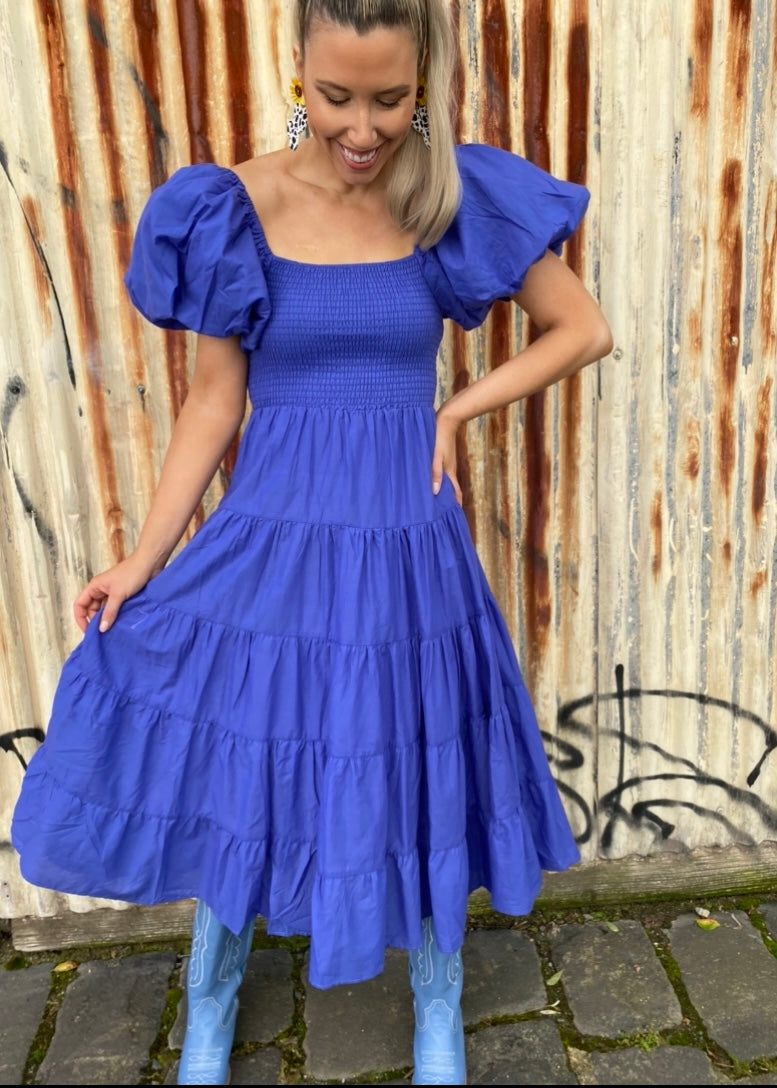 Layla midi dress - Cornflower blue