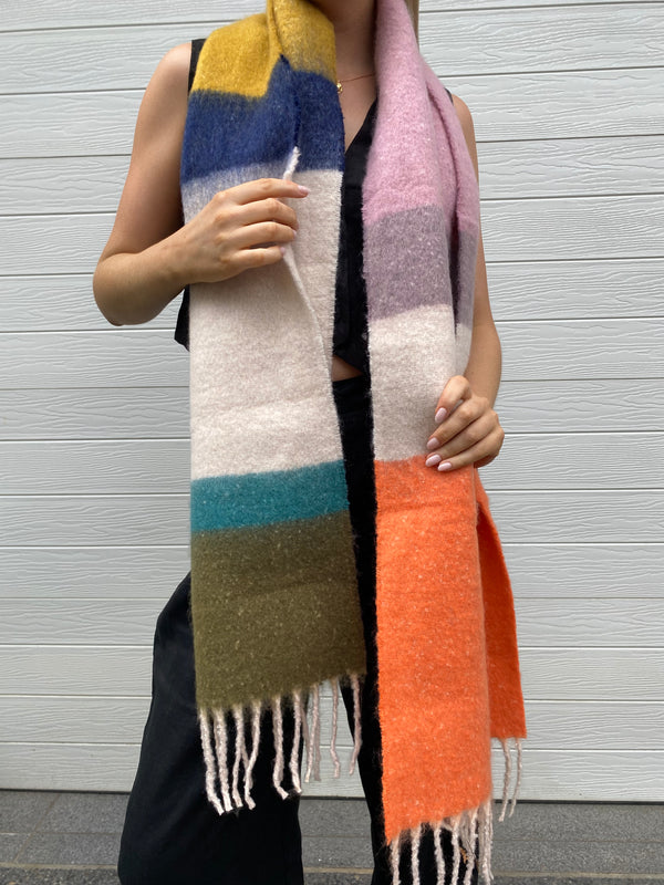 Rug Up Scarf - Orange and Pink Multi