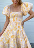 Layla dress - Yellow floral print